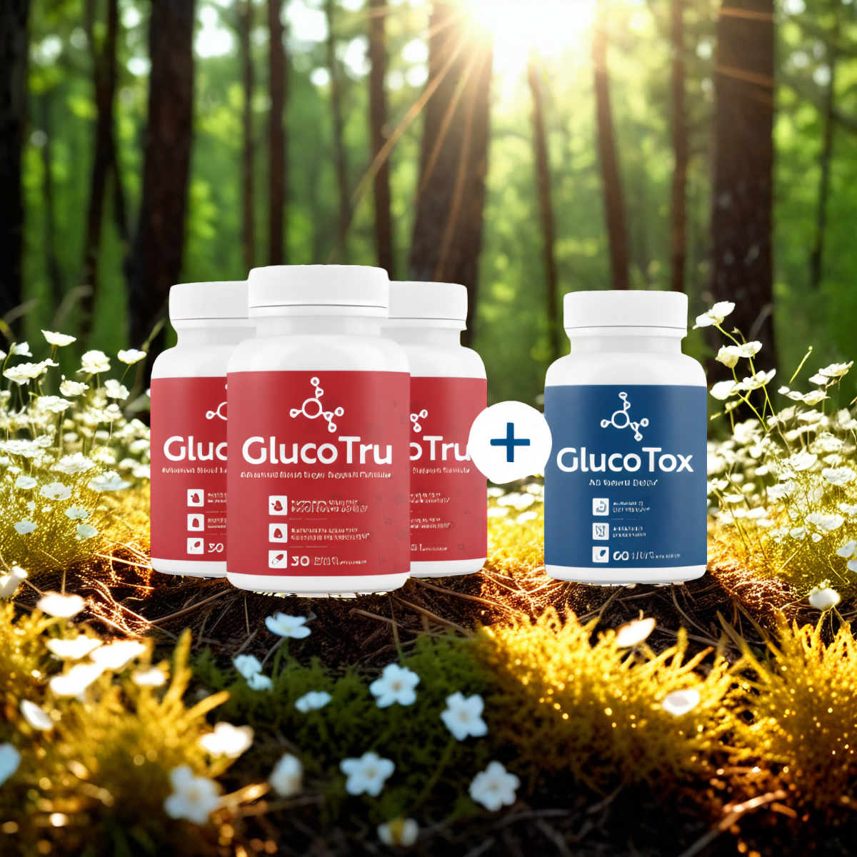 GlucoTru - 3 bottles + 1  Bonus